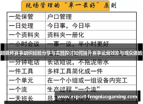 超级杯赛事组织经验分享与实践探讨如何提升赛事运营效率与观众体验